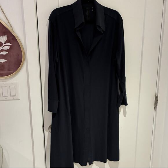 Norma Kamali Charcoal Jersey Shirt Dress XL - Picture 1 of 8